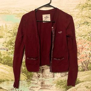 Hollister cardigan crimson red size M winter Christmas